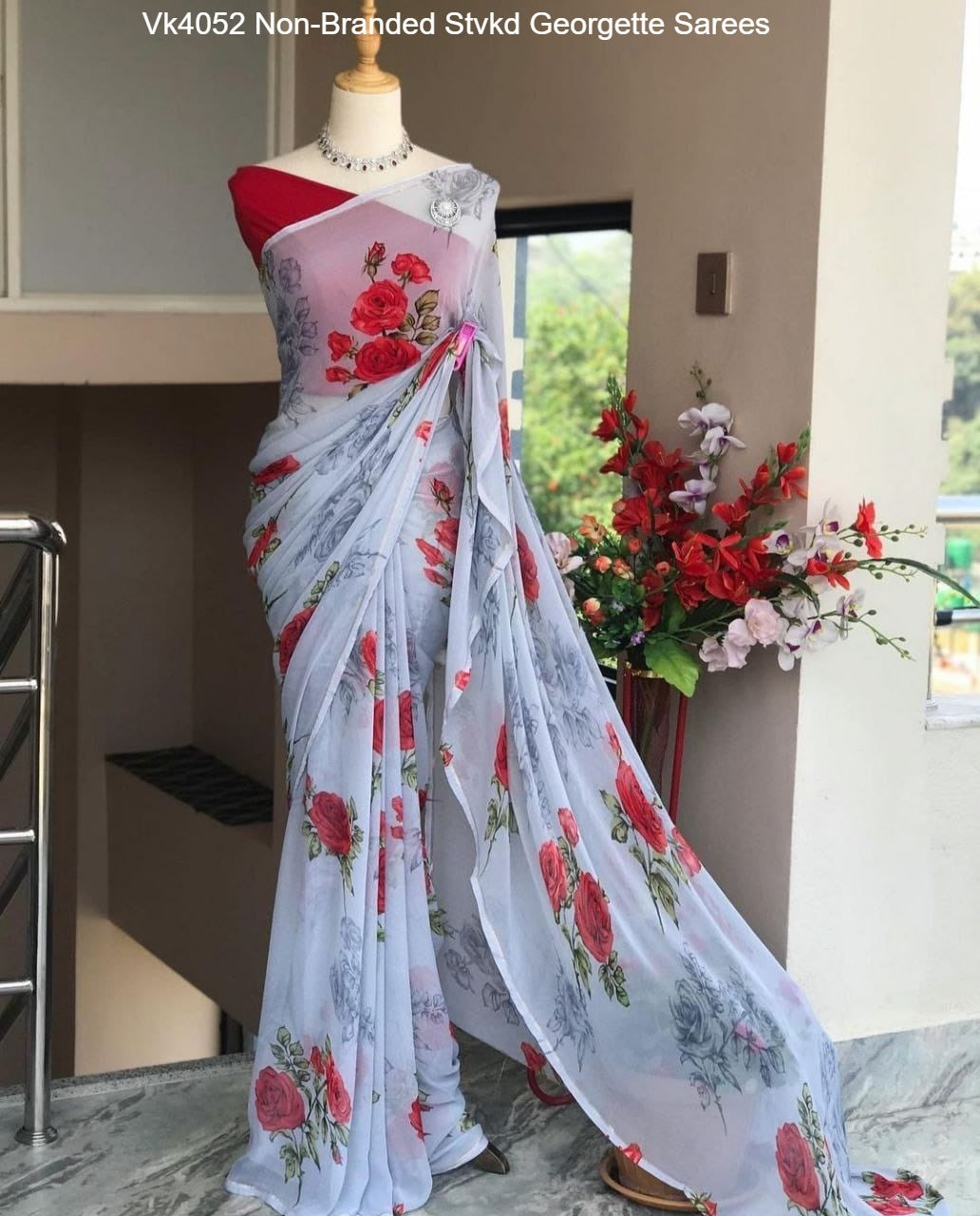 Vk4052 Non-Branded Stvkd Georgette Sarees