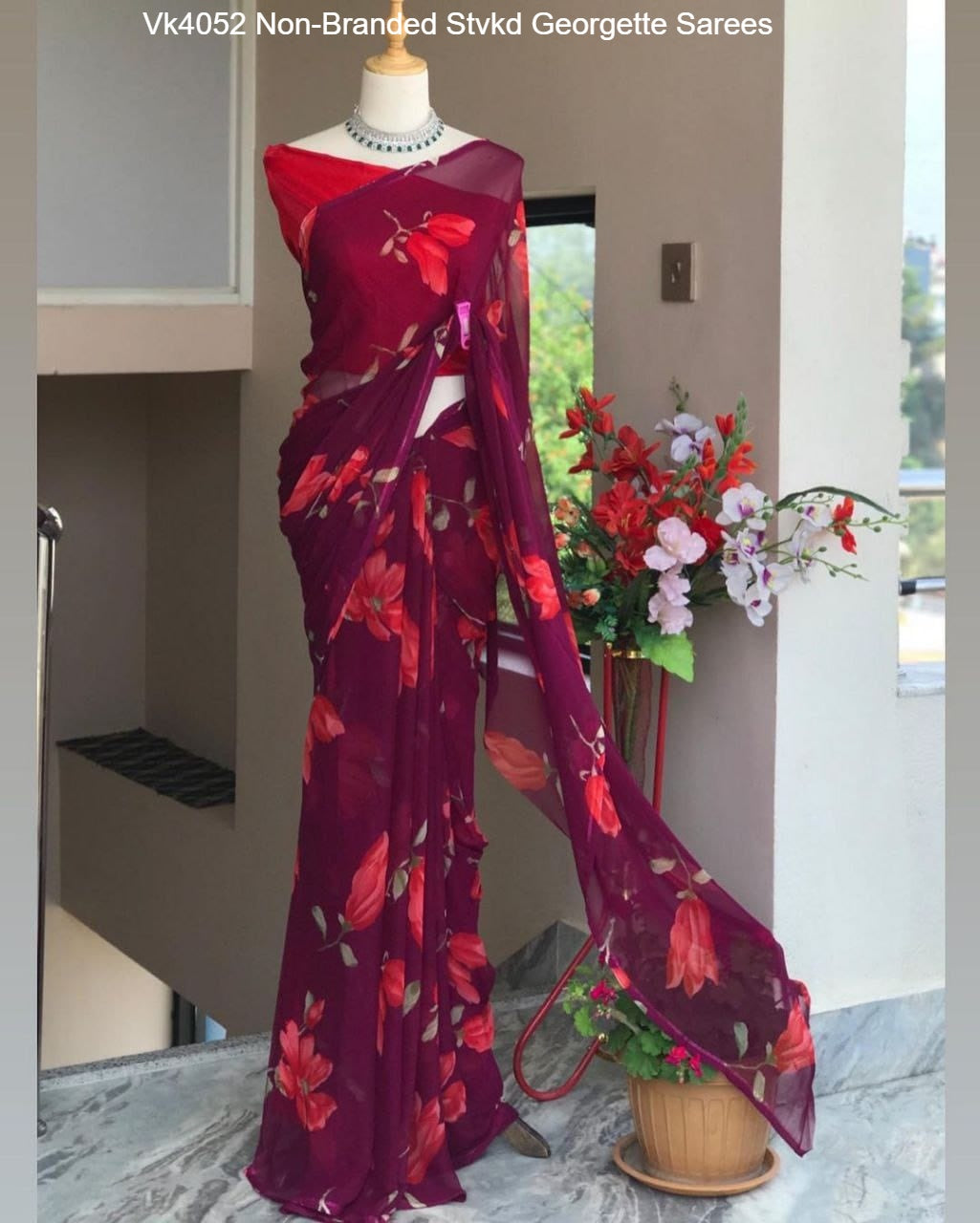Vk4052 Non-Branded Stvkd Georgette Sarees