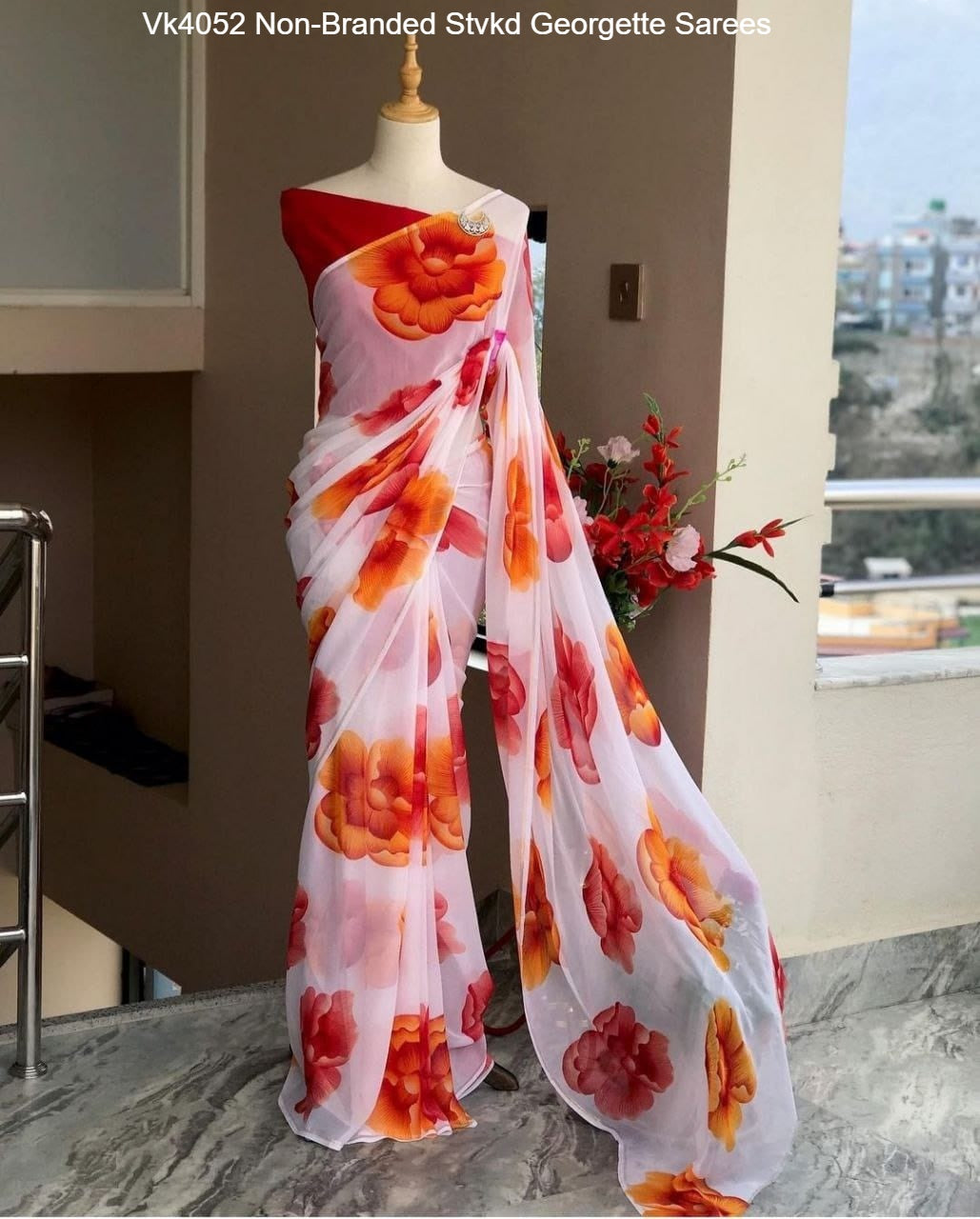 Vk4052 Non-Branded Stvkd Georgette Sarees