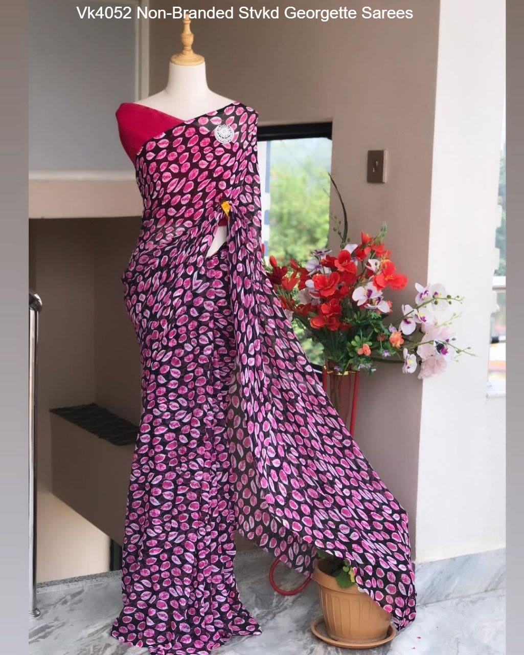 Vk4052 Non-Branded Stvkd Georgette Sarees