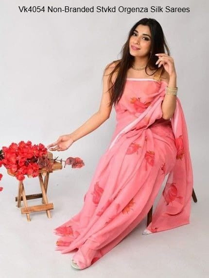 Vk4054 Non-Branded Stvkd Orgenza Silk Sarees