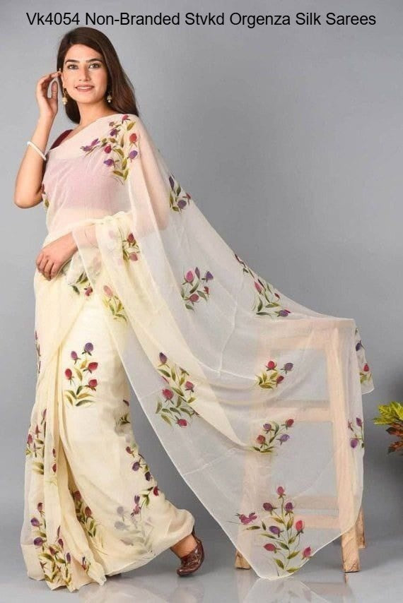 Vk4054 Non-Branded Stvkd Orgenza Silk Sarees