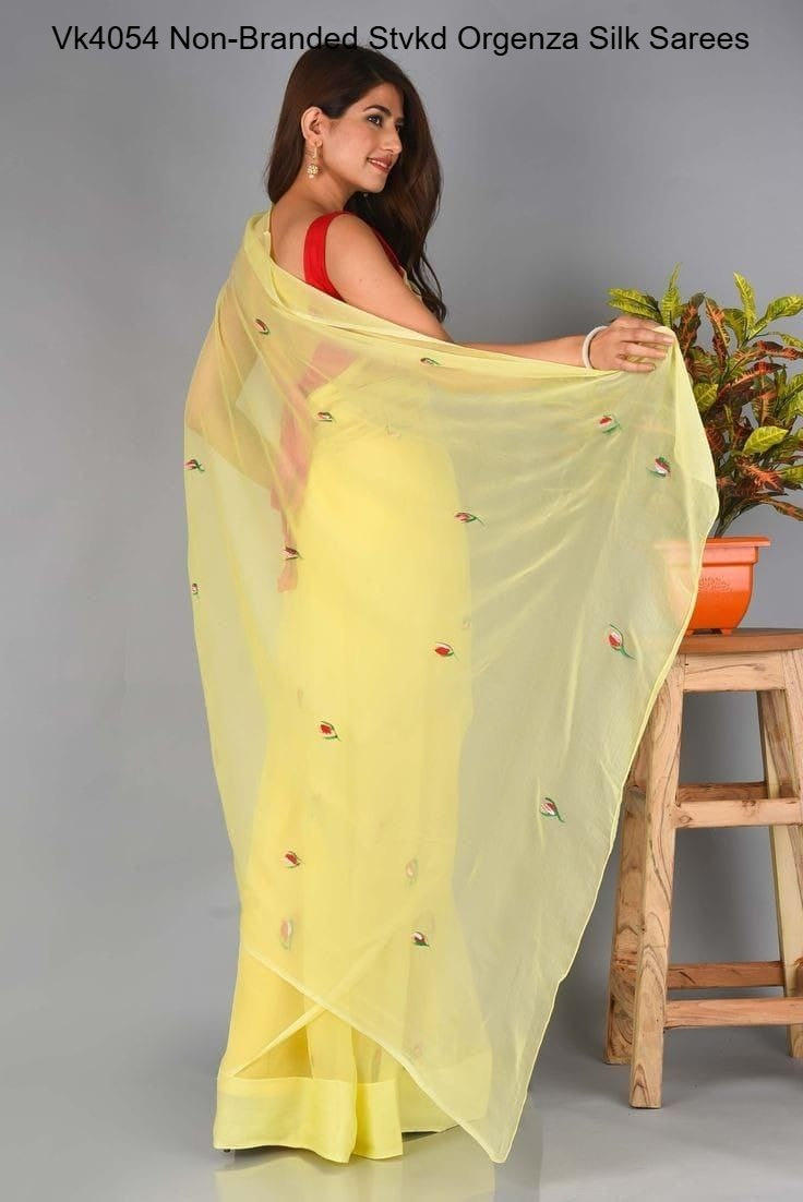 Vk4054 Non-Branded Stvkd Orgenza Silk Sarees