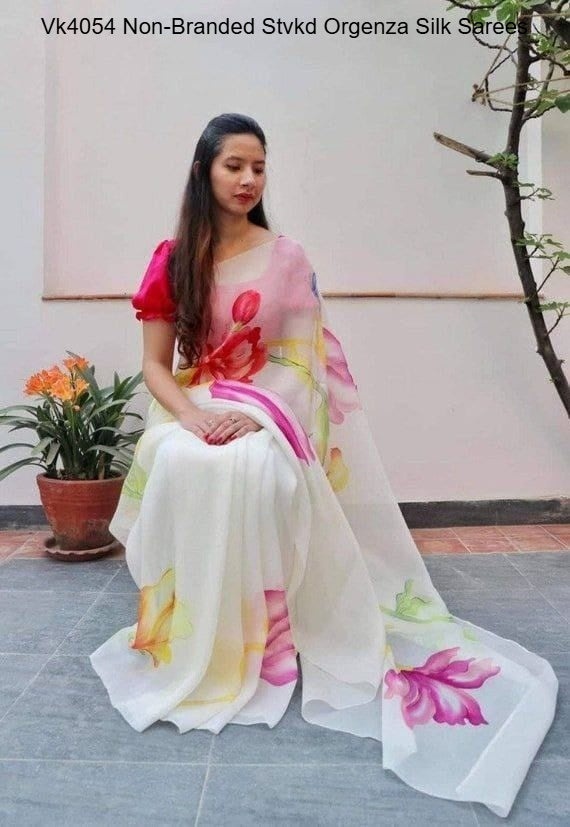 Vk4054 Non-Branded Stvkd Orgenza Silk Sarees
