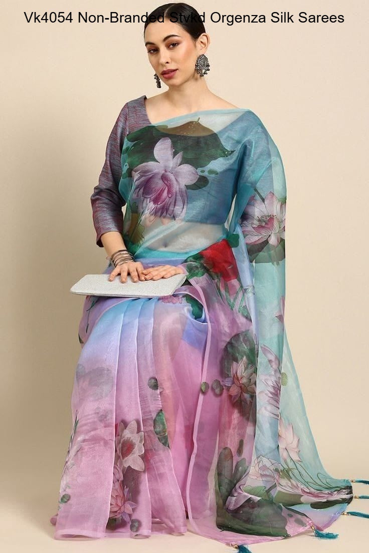 Vk4054 Non-Branded Stvkd Orgenza Silk Sarees