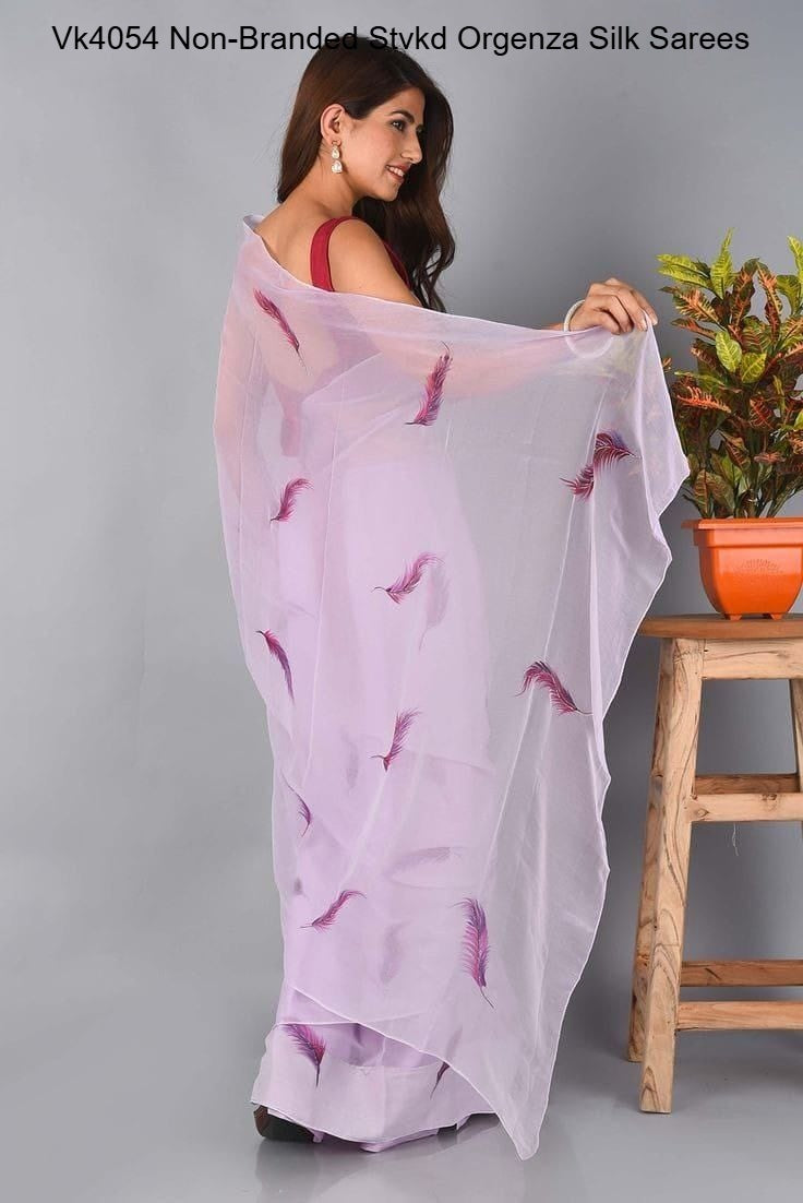 Vk4054 Non-Branded Stvkd Orgenza Silk Sarees