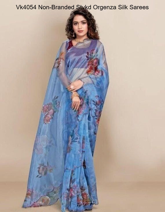 Vk4054 Non-Branded Stvkd Orgenza Silk Sarees