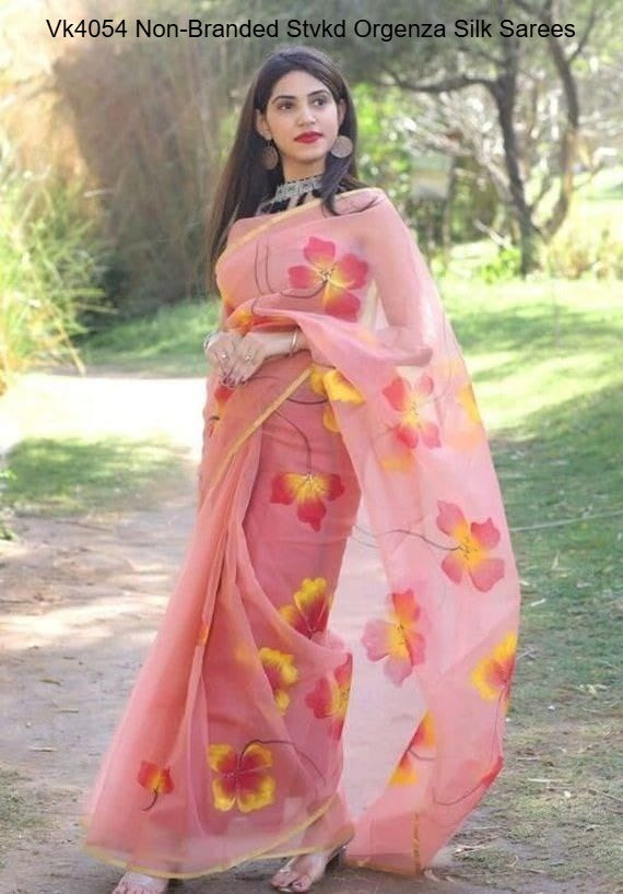 Vk4054 Non-Branded Stvkd Orgenza Silk Sarees