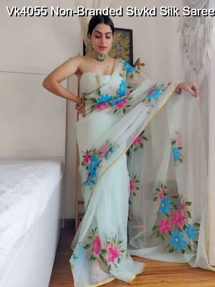 Vk4055 Non-Branded Stvkd Silk Sarees