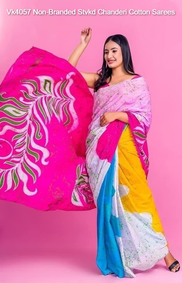 Vk4057 Non-Branded Stvkd Chanderi Cotton Sarees
