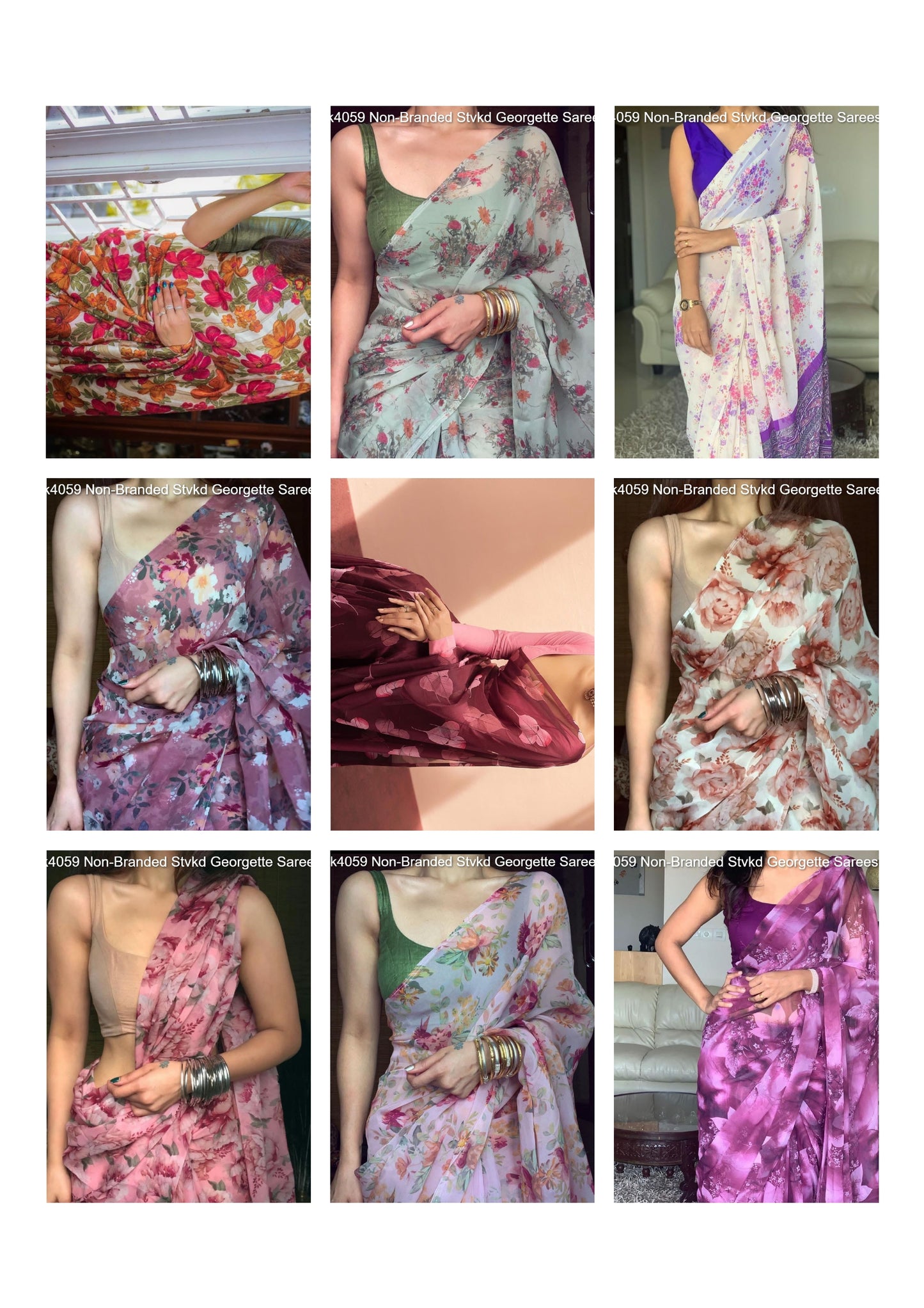 Vk4059 Non-Branded Stvkd Georgette Sarees