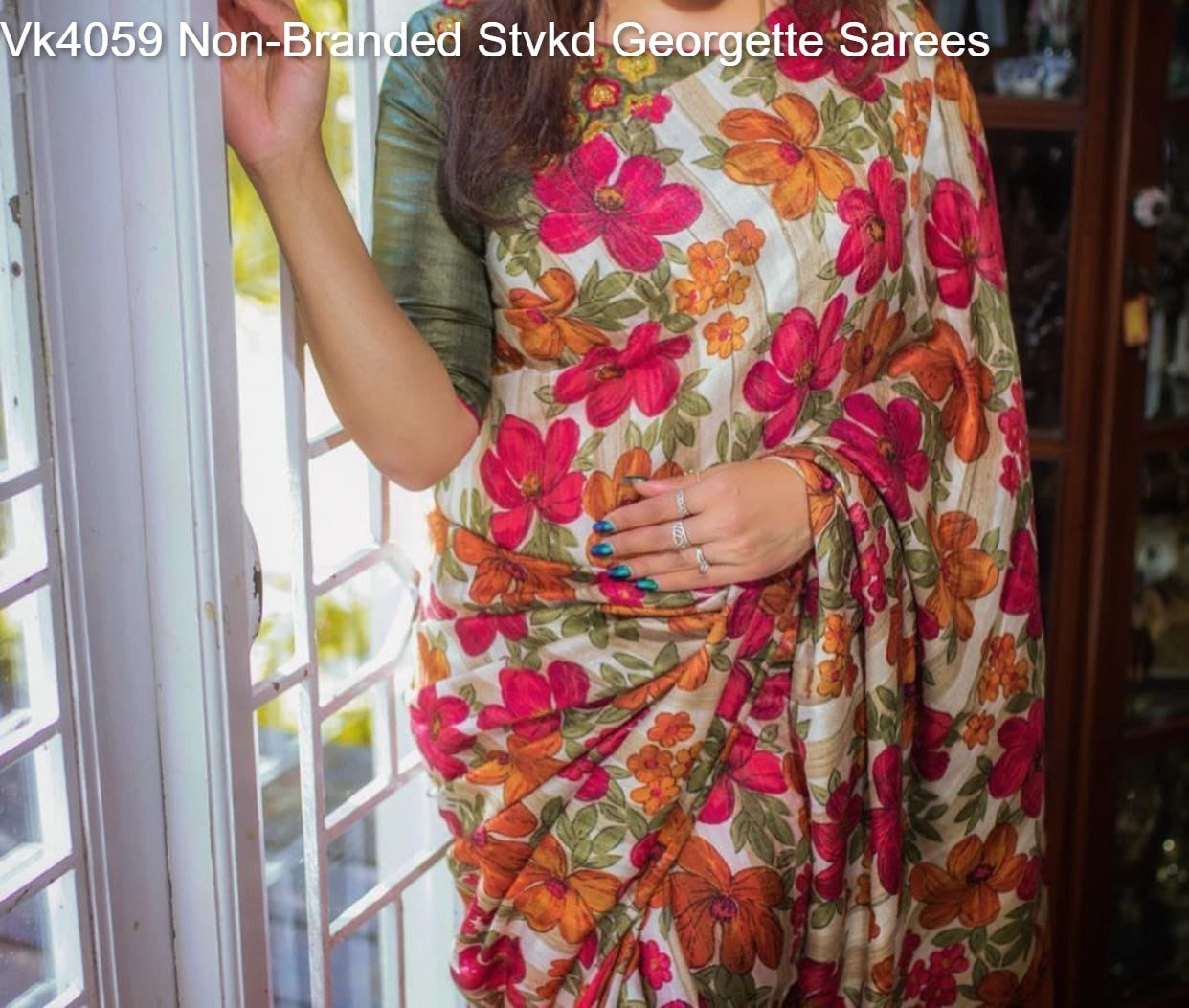 Vk4059 Non-Branded Stvkd Georgette Sarees