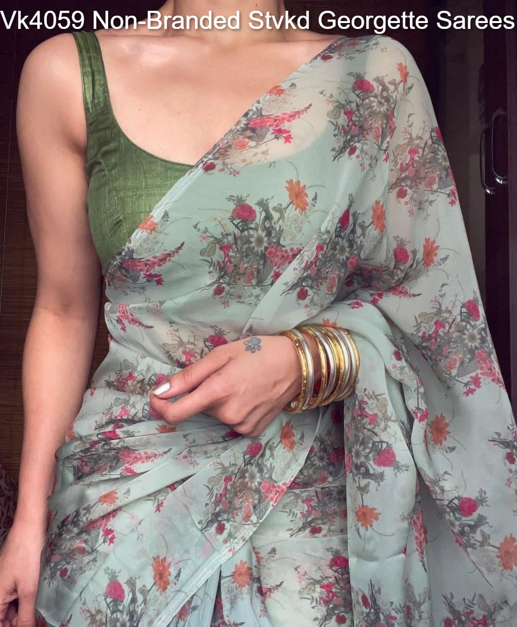 Vk4059 Non-Branded Stvkd Georgette Sarees