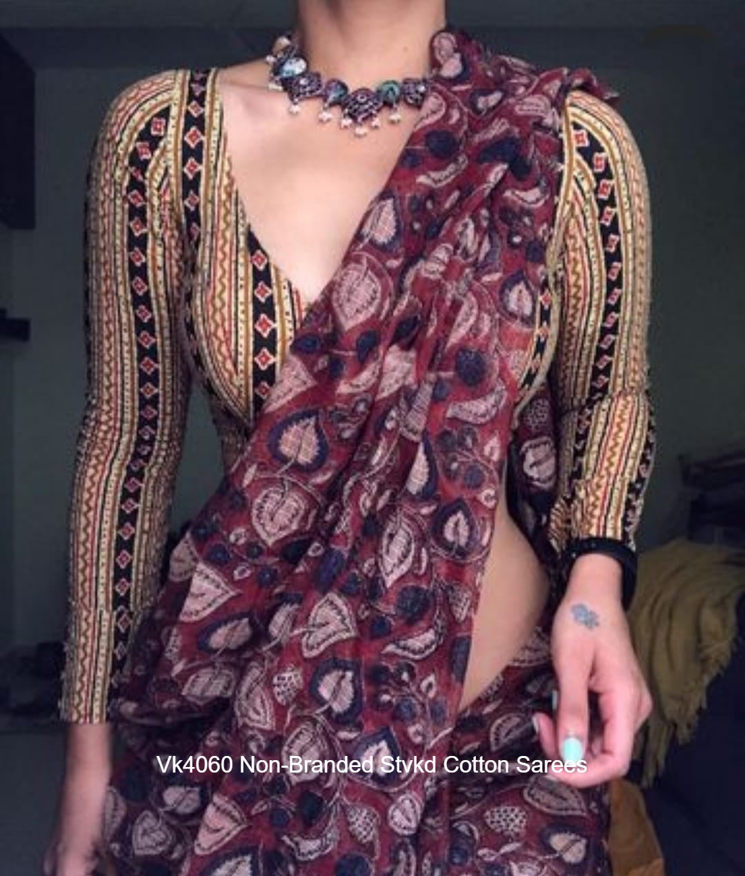 Vk4060 Non-Branded Stvkd Cotton Sarees