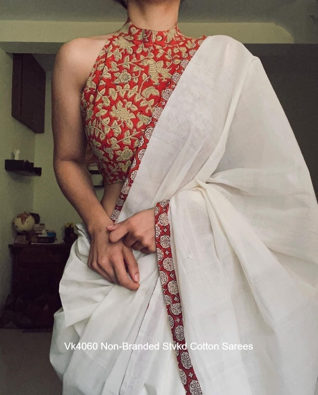 Vk4060 Non-Branded Stvkd Cotton Sarees