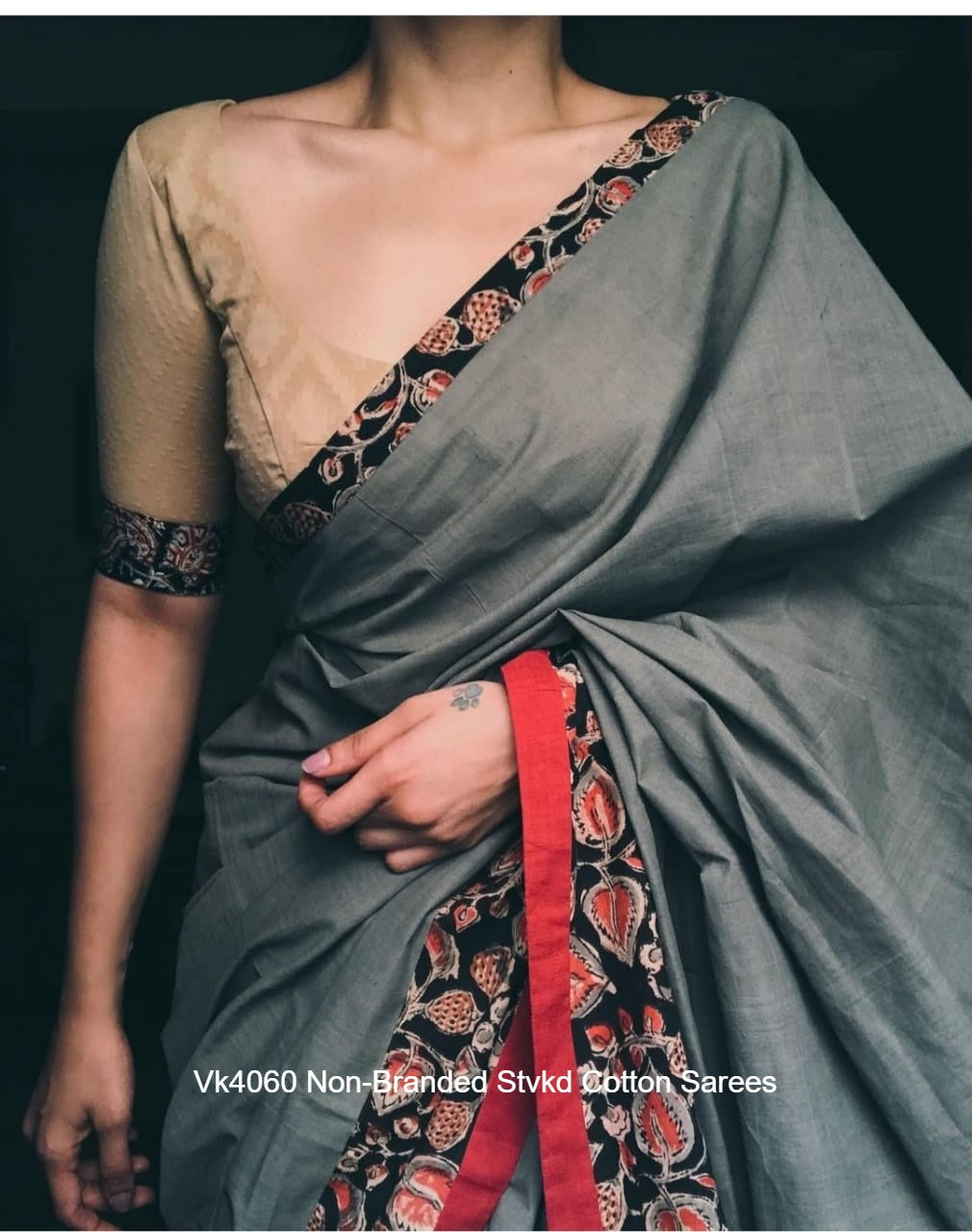 Vk4060 Non-Branded Stvkd Cotton Sarees