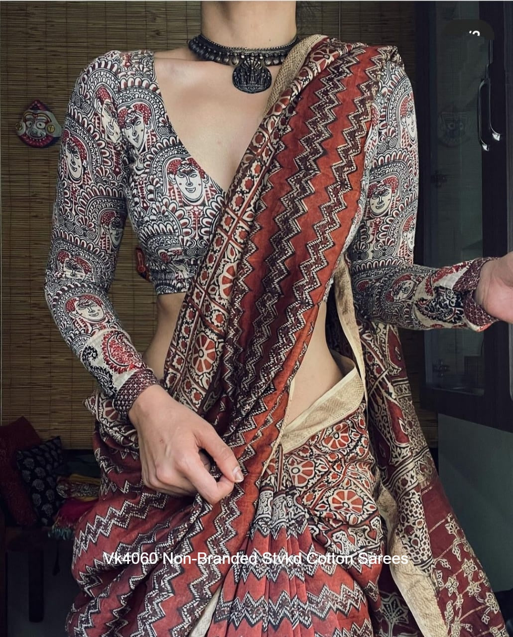 Vk4060 Non-Branded Stvkd Cotton Sarees