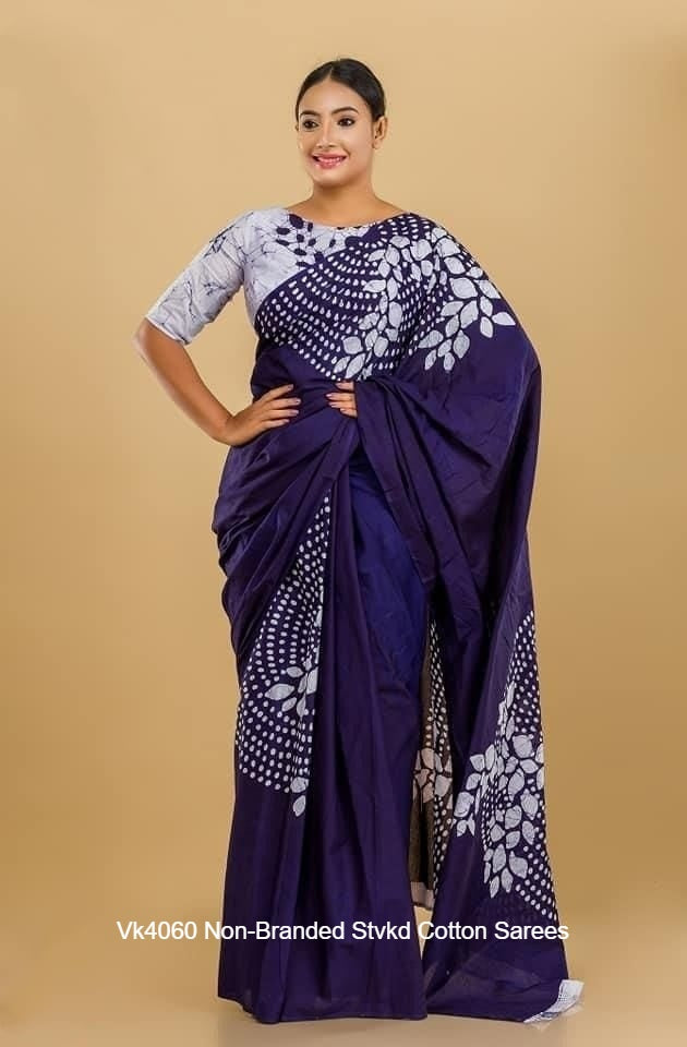 Vk4060 Non-Branded Stvkd Cotton Sarees