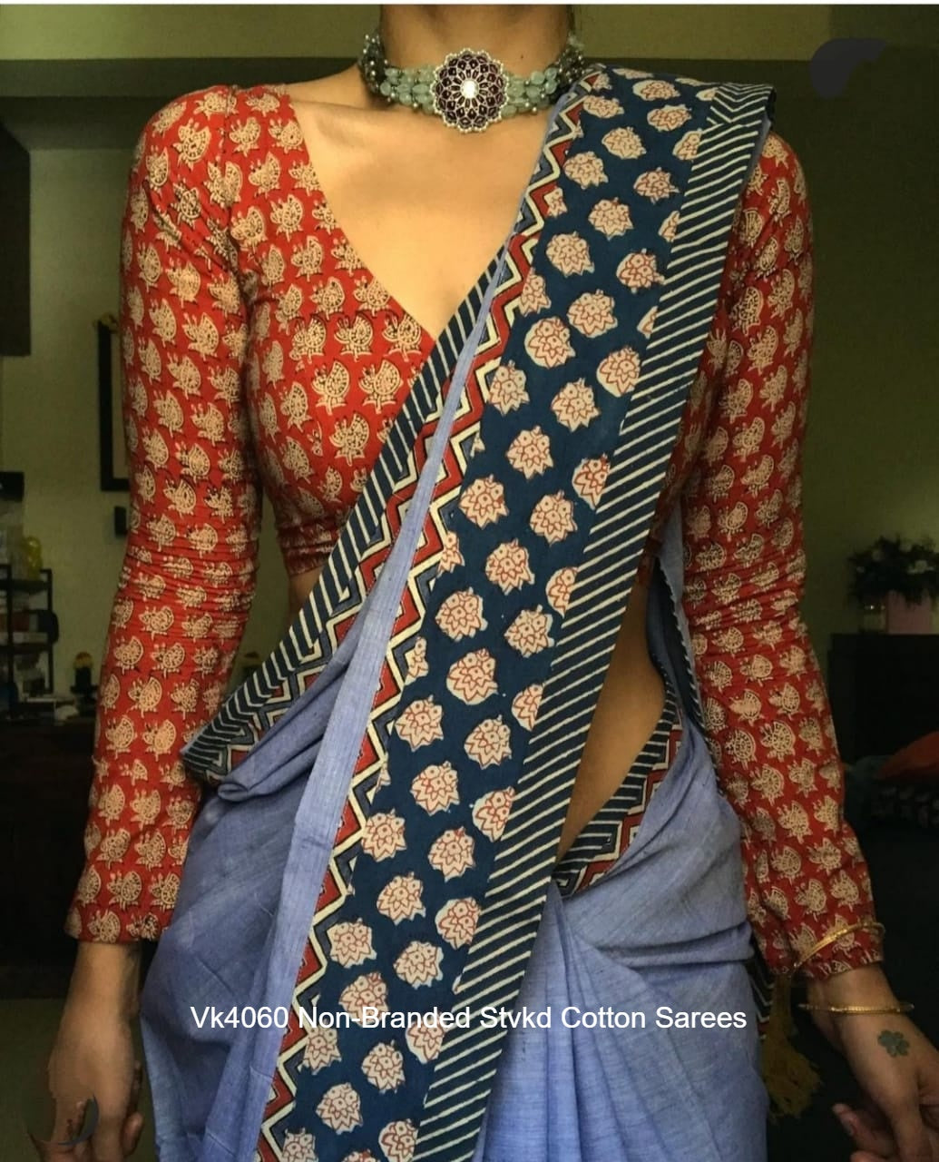 Vk4060 Non-Branded Stvkd Cotton Sarees