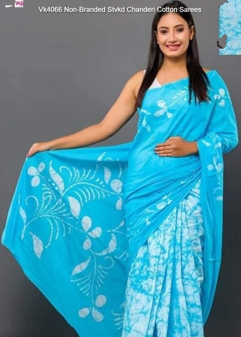 Vk4066 Non-Branded Stvkd Chanderi Cotton Sarees