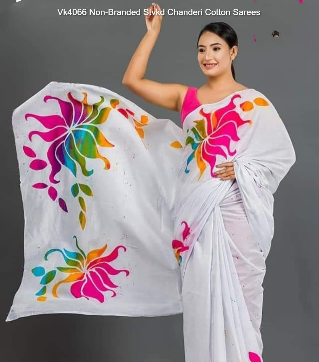Vk4066 Non-Branded Stvkd Chanderi Cotton Sarees