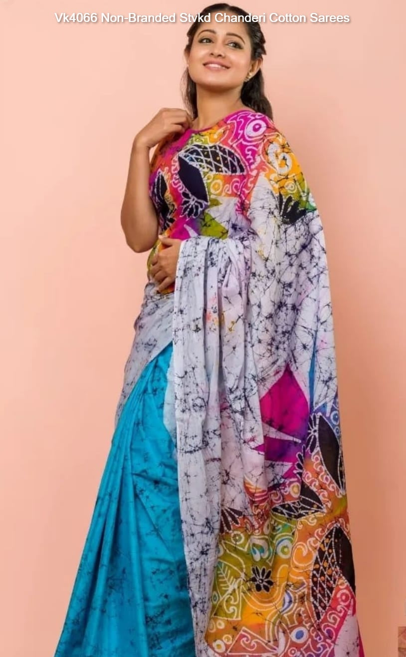 Vk4066 Non-Branded Stvkd Chanderi Cotton Sarees