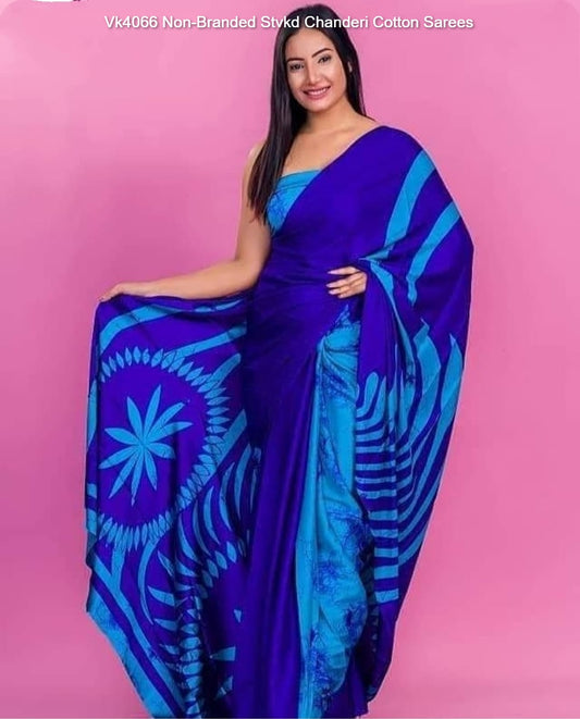 Vk4066 Non-Branded Stvkd Chanderi Cotton Sarees