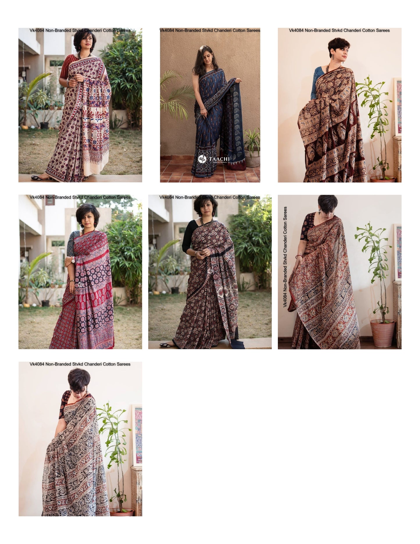 Vk4084 Non-Branded Stvkd Chanderi Cotton Sarees