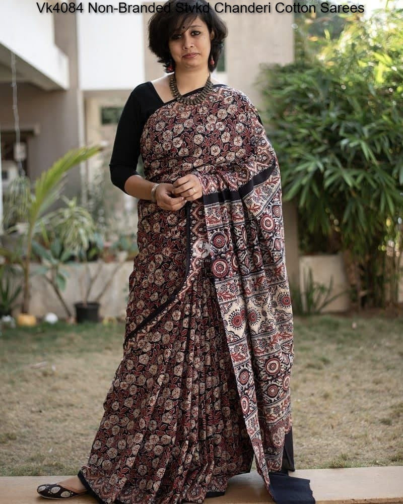 Vk4084 Non-Branded Stvkd Chanderi Cotton Sarees