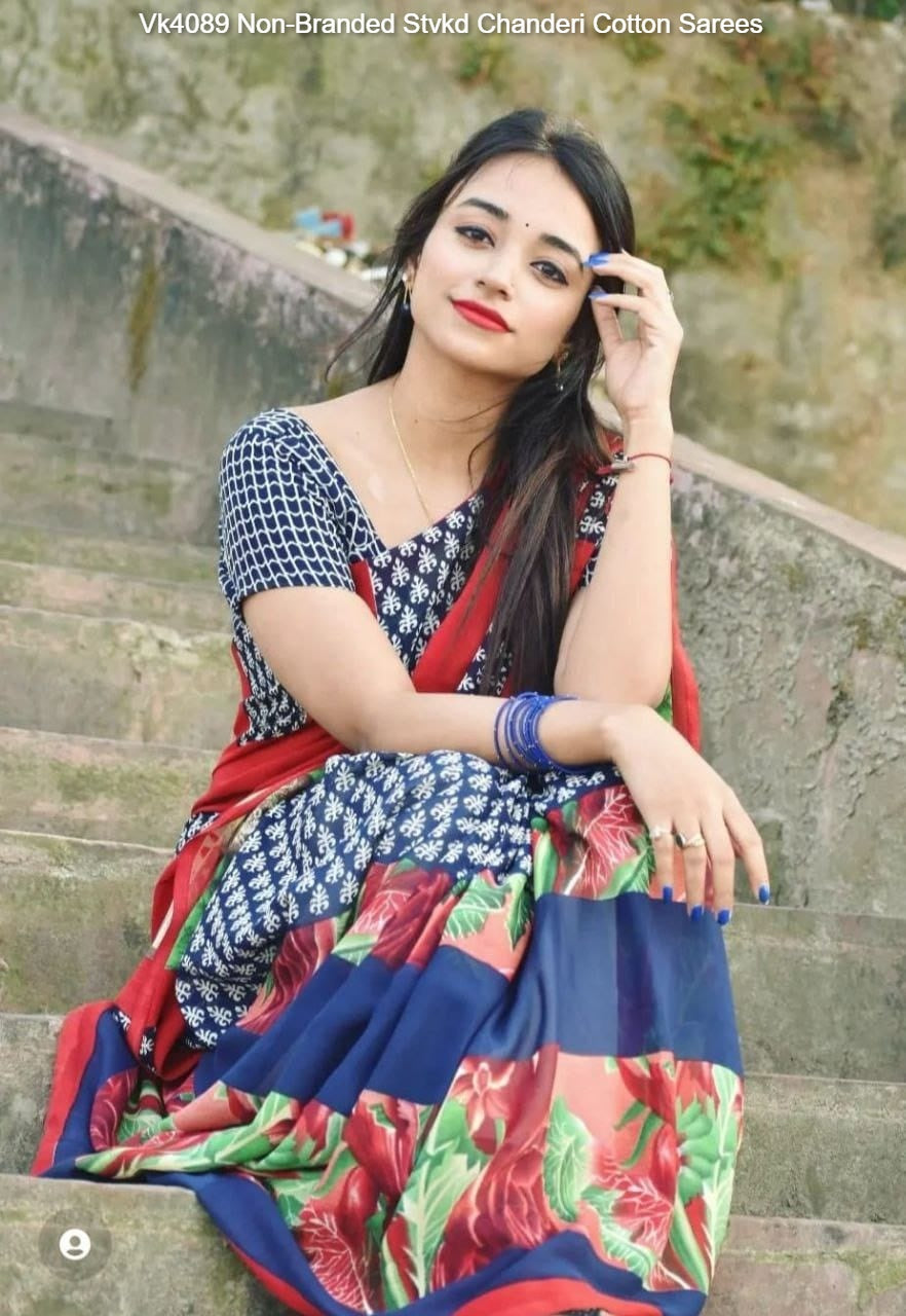 Vk4089 Non-Branded Stvkd Chanderi Cotton Sarees