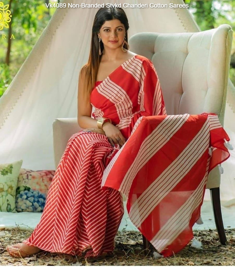 Vk4089 Non-Branded Stvkd Chanderi Cotton Sarees