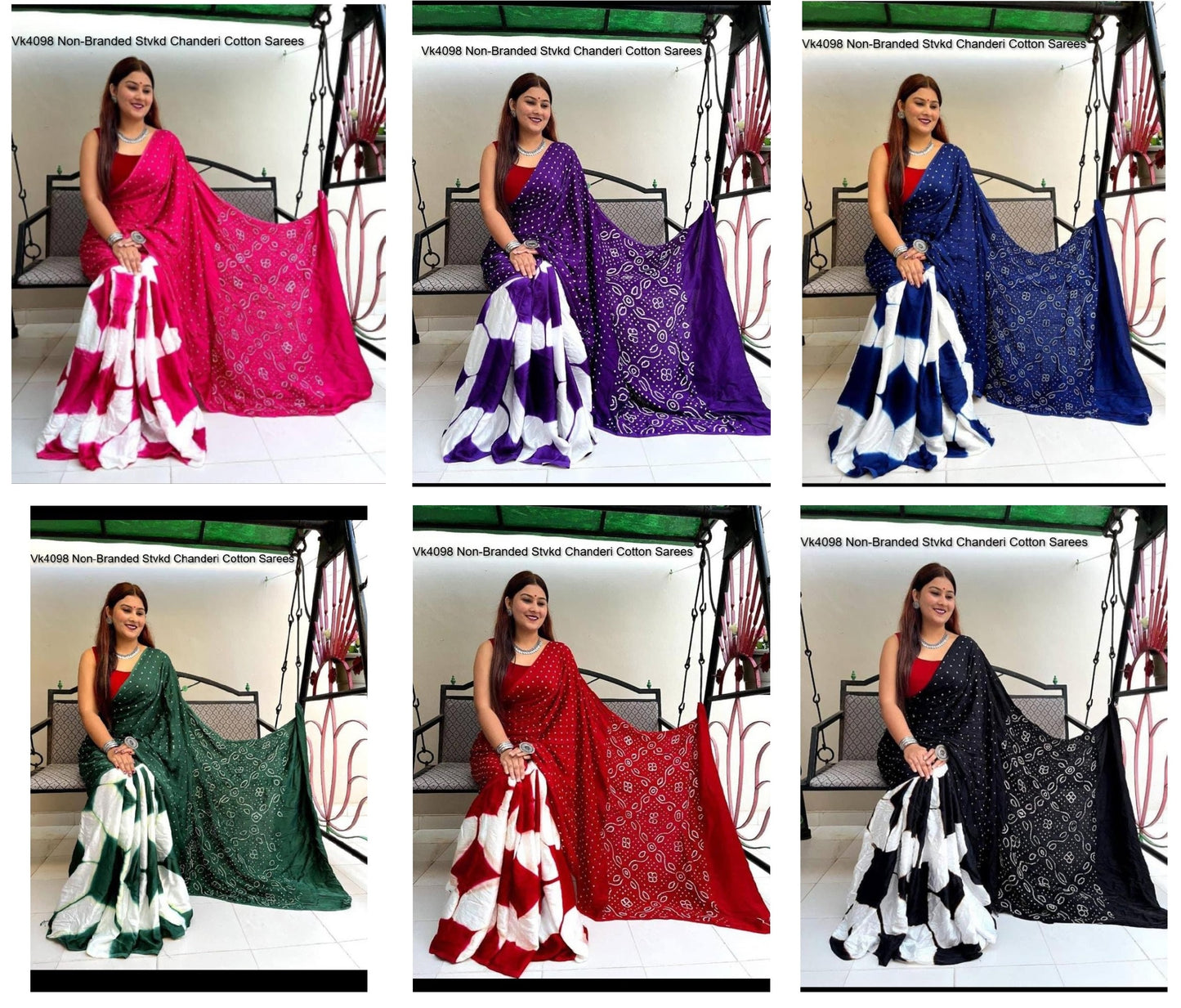 Vk4098 Non-Branded Stvkd Chanderi Cotton Sarees