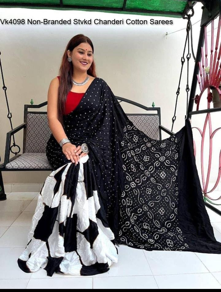 Vk4098 Non-Branded Stvkd Chanderi Cotton Sarees