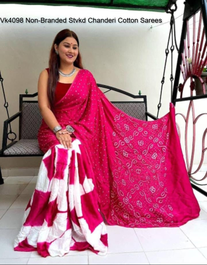 Vk4098 Non-Branded Stvkd Chanderi Cotton Sarees
