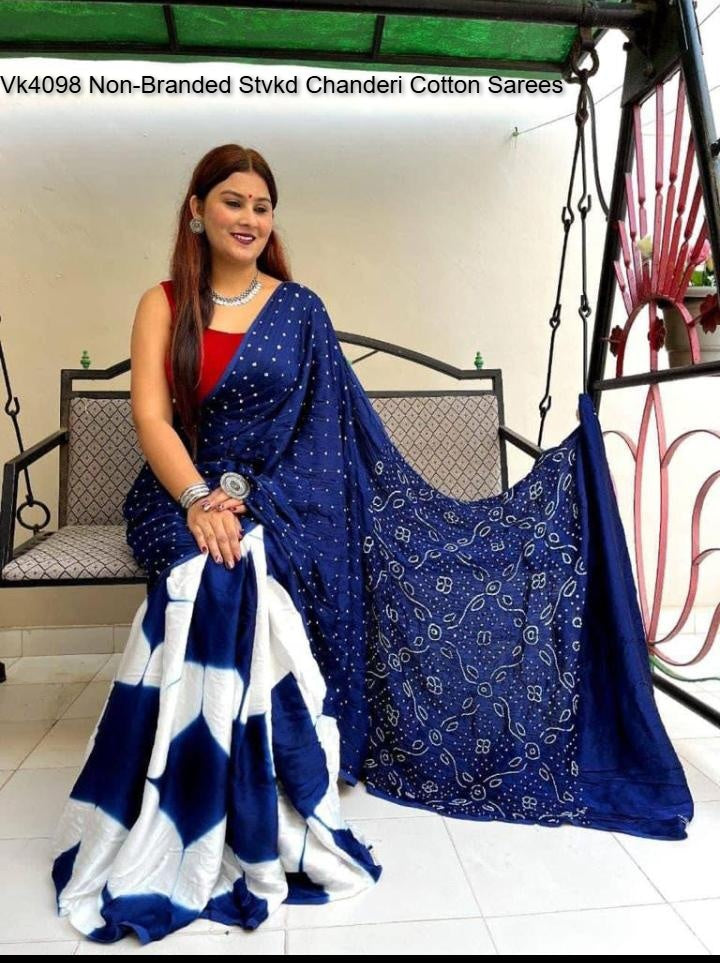 Vk4098 Non-Branded Stvkd Chanderi Cotton Sarees