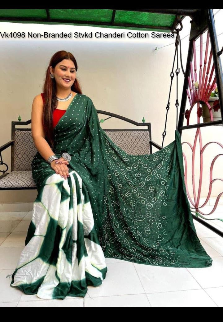 Vk4098 Non-Branded Stvkd Chanderi Cotton Sarees
