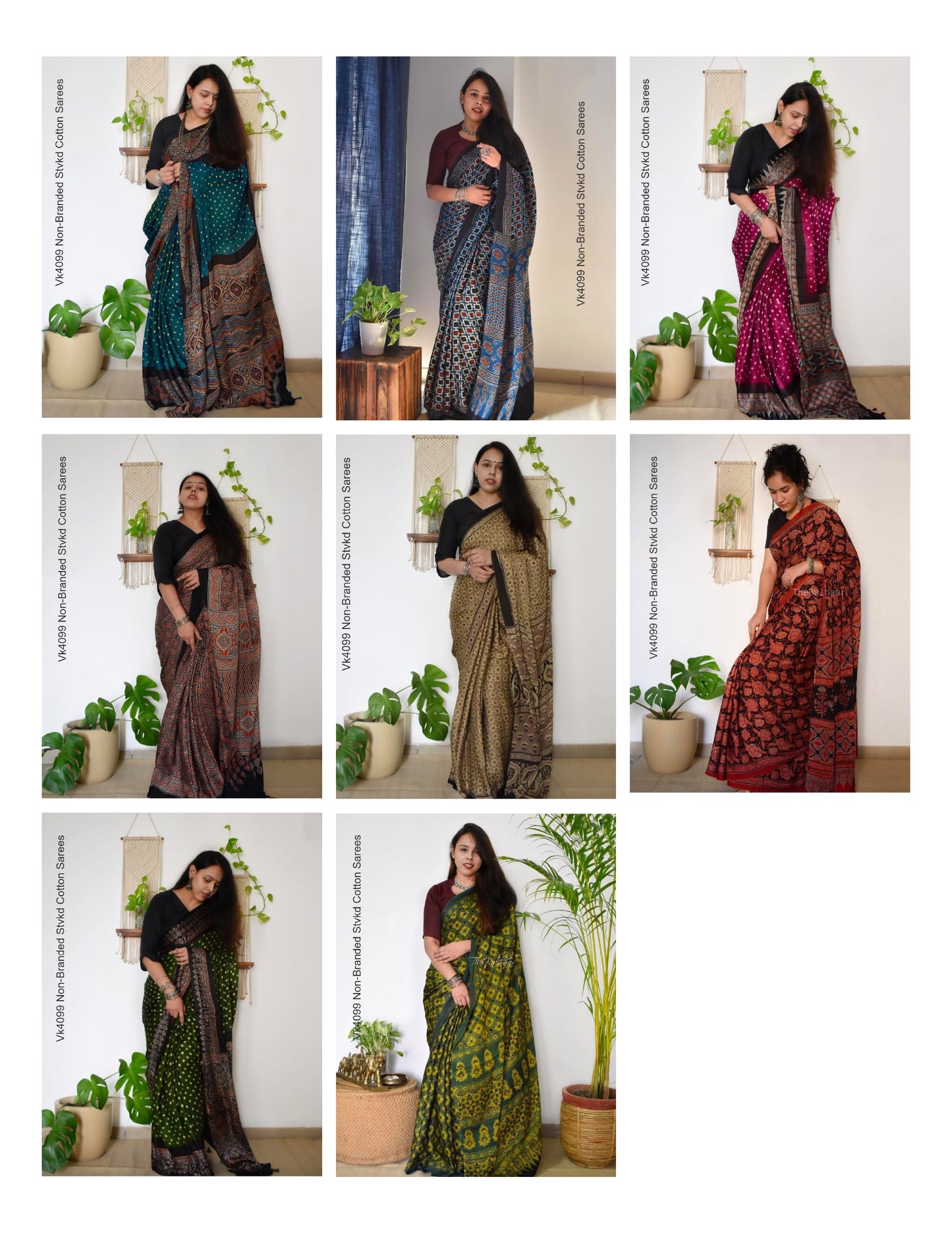 Vk4099 Non-Branded Stvkd Cotton Sarees
