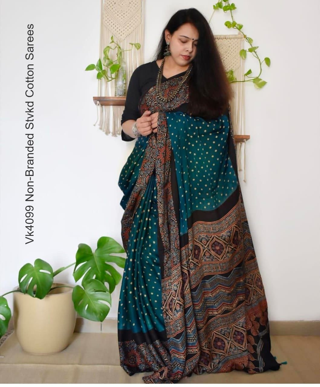 Vk4099 Non-Branded Stvkd Cotton Sarees