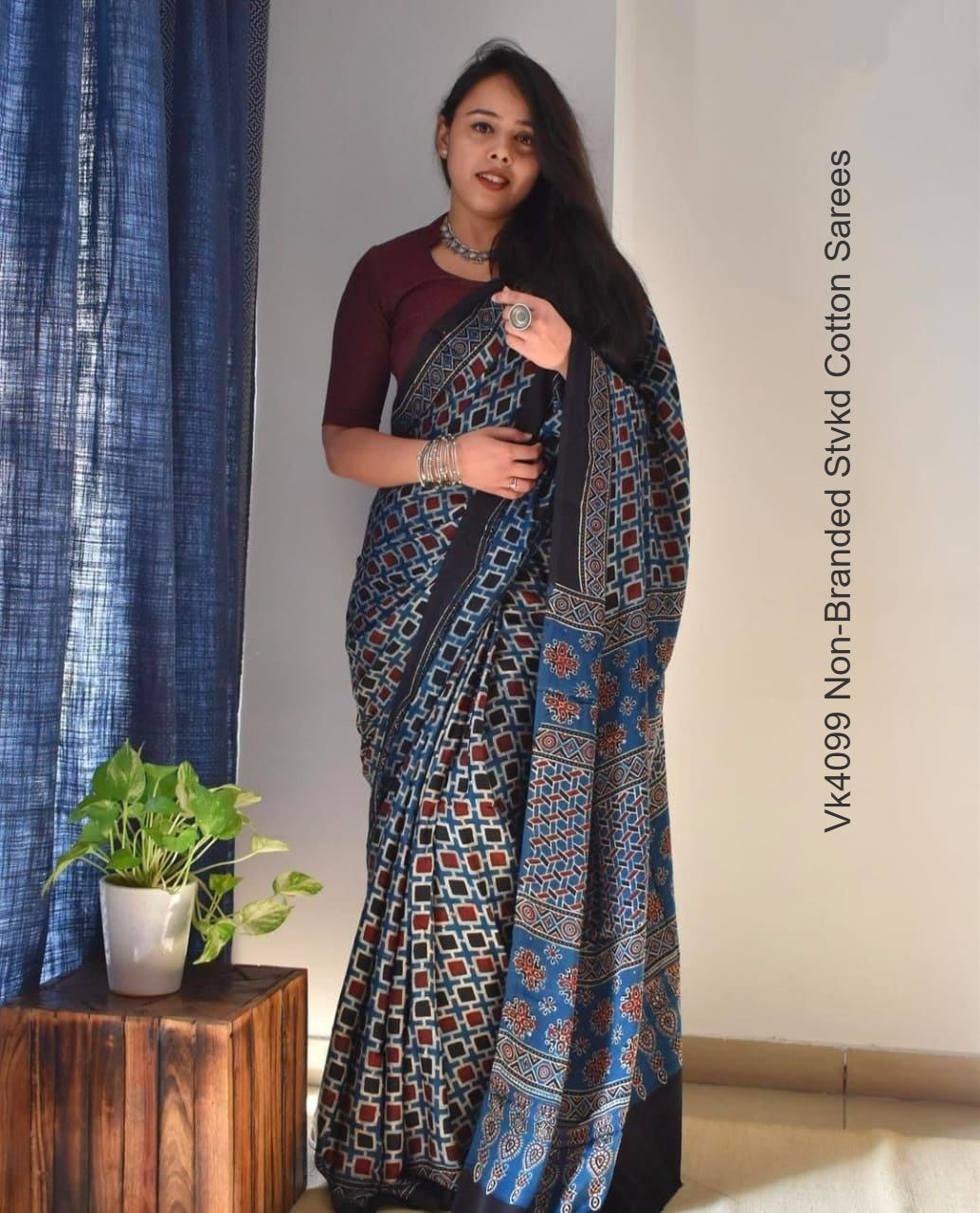Vk4099 Non-Branded Stvkd Cotton Sarees