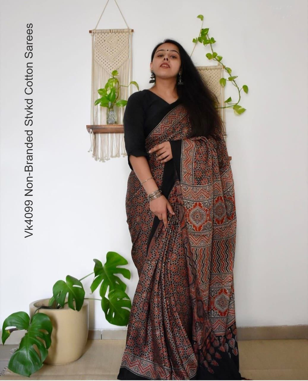 Vk4099 Non-Branded Stvkd Cotton Sarees