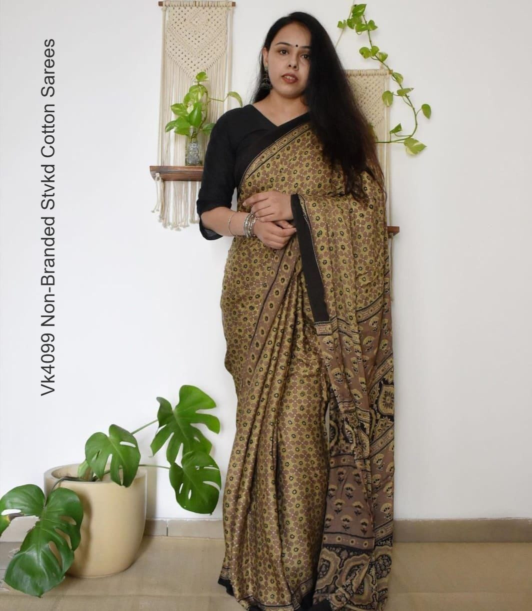 Vk4099 Non-Branded Stvkd Cotton Sarees