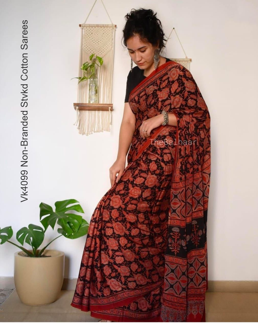 Vk4099 Non-Branded Stvkd Cotton Sarees