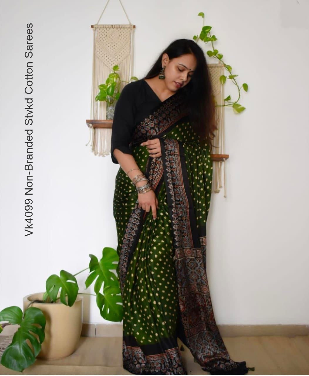 Vk4099 Non-Branded Stvkd Cotton Sarees