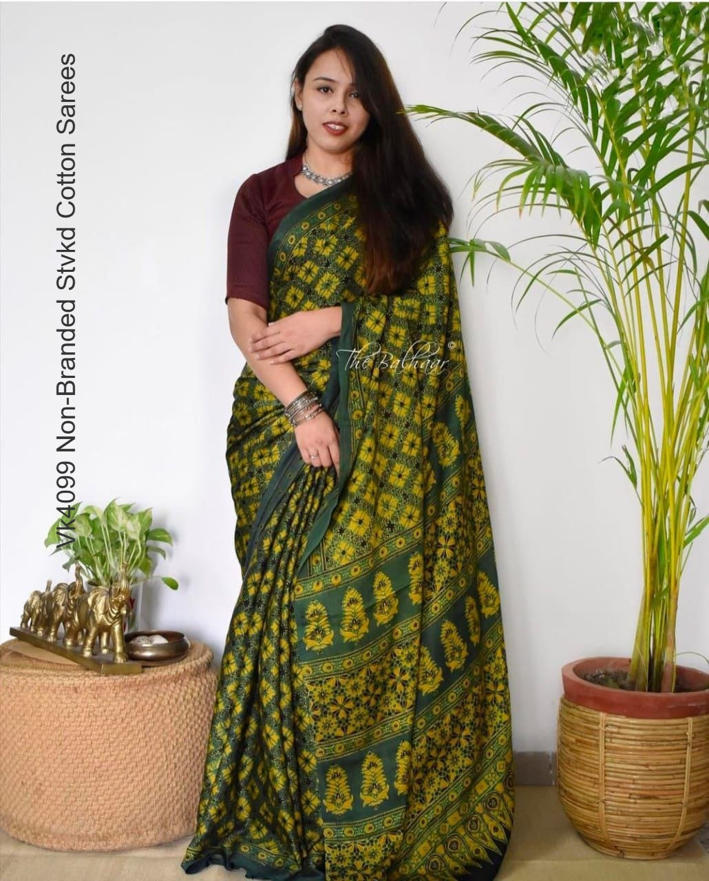Vk4099 Non-Branded Stvkd Cotton Sarees