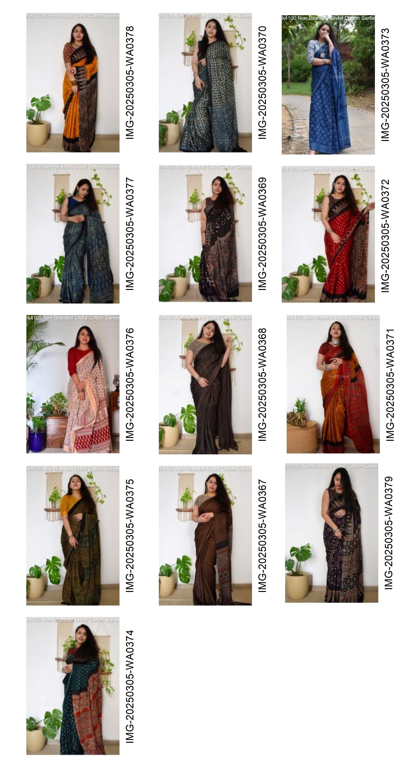 Vk4100 Non-Branded Stvkd Cotton Sarees