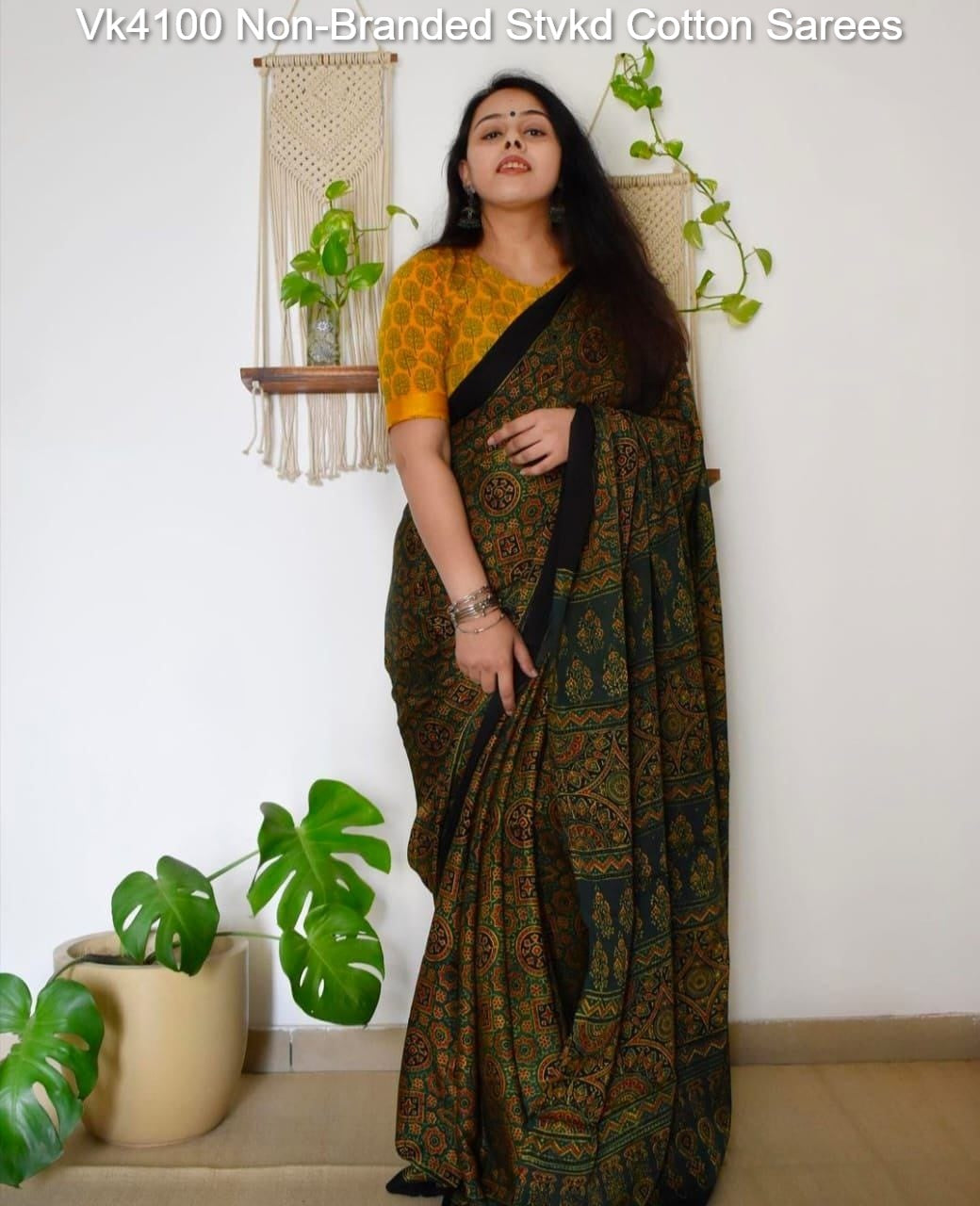 Vk4100 Non-Branded Stvkd Cotton Sarees