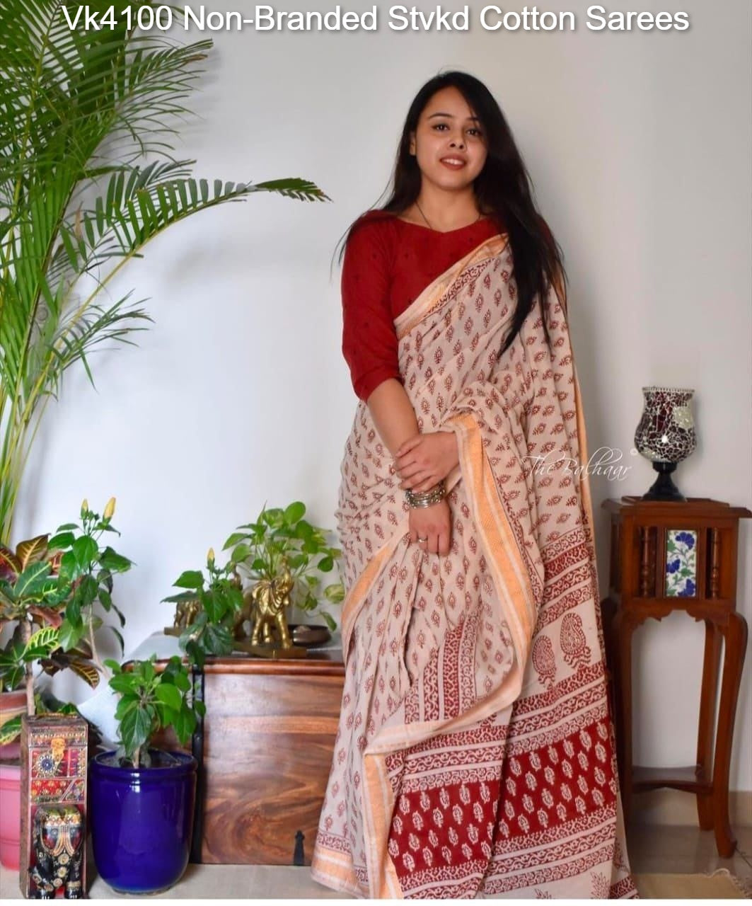 Vk4100 Non-Branded Stvkd Cotton Sarees