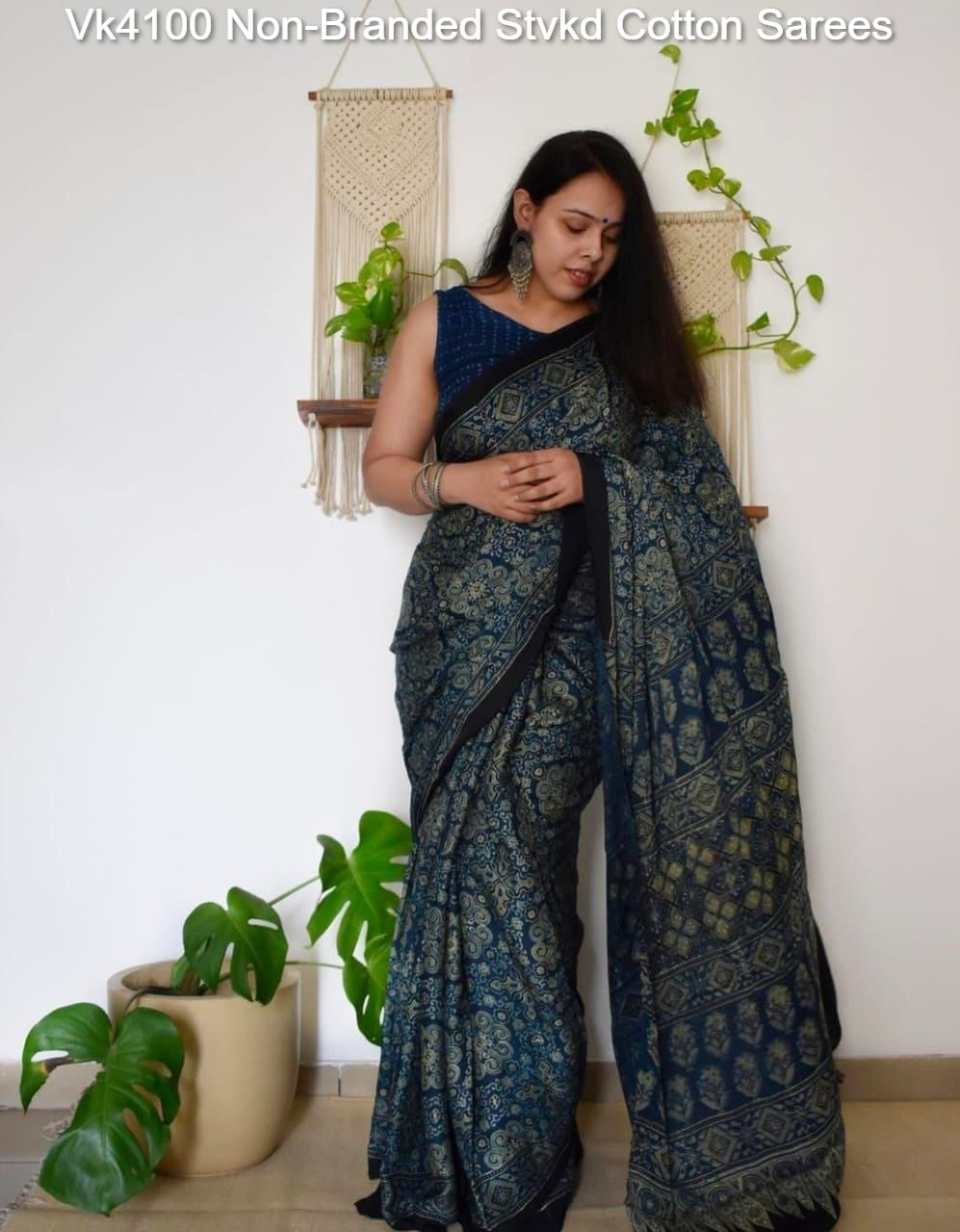 Vk4100 Non-Branded Stvkd Cotton Sarees