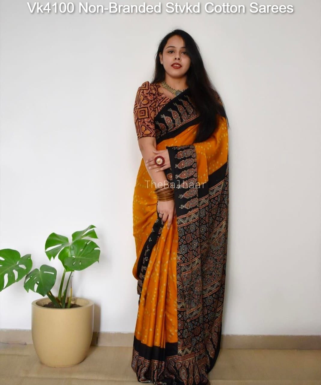 Vk4100 Non-Branded Stvkd Cotton Sarees