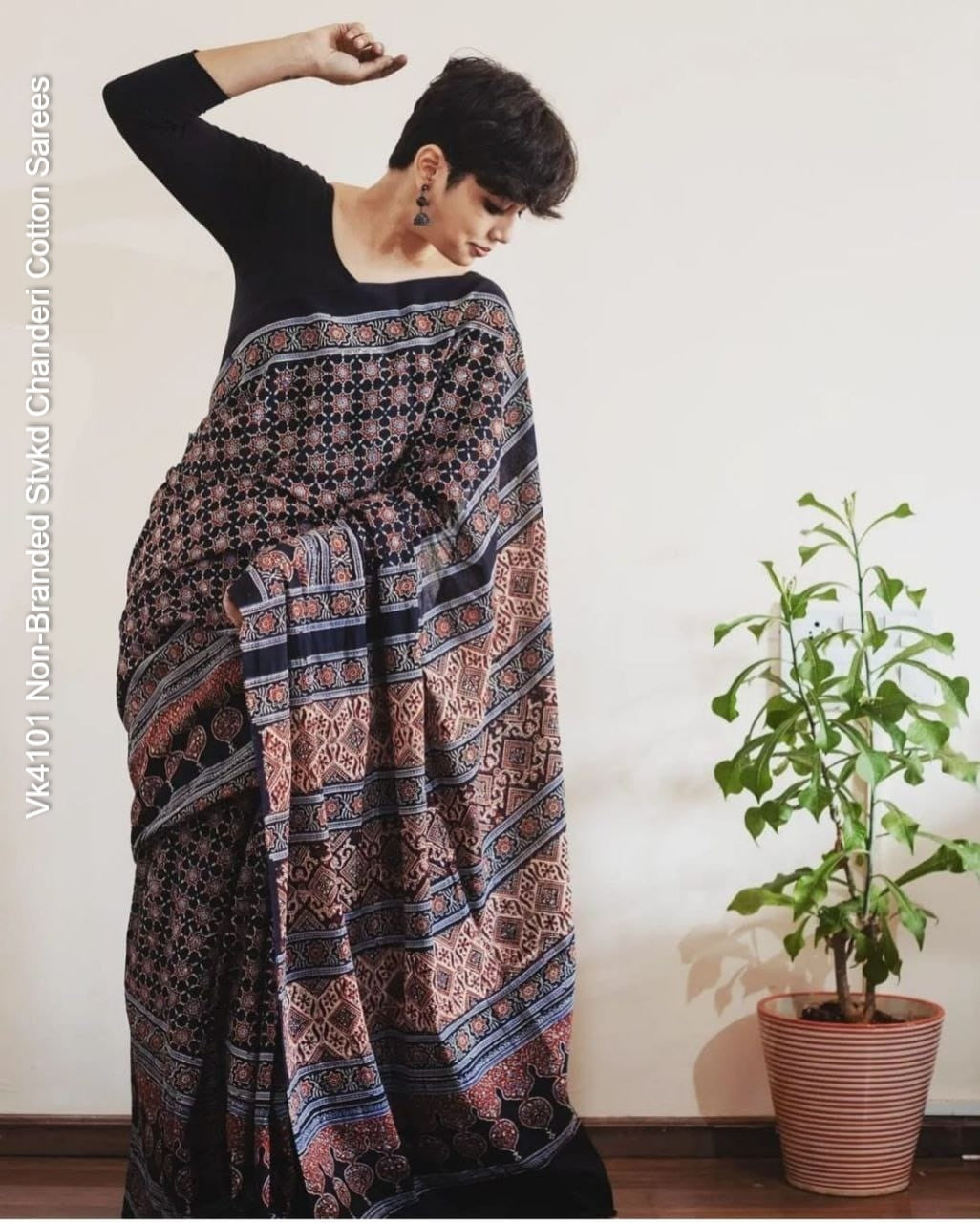 Vk4101 Non-Branded Stvkd Chanderi Cotton Sarees